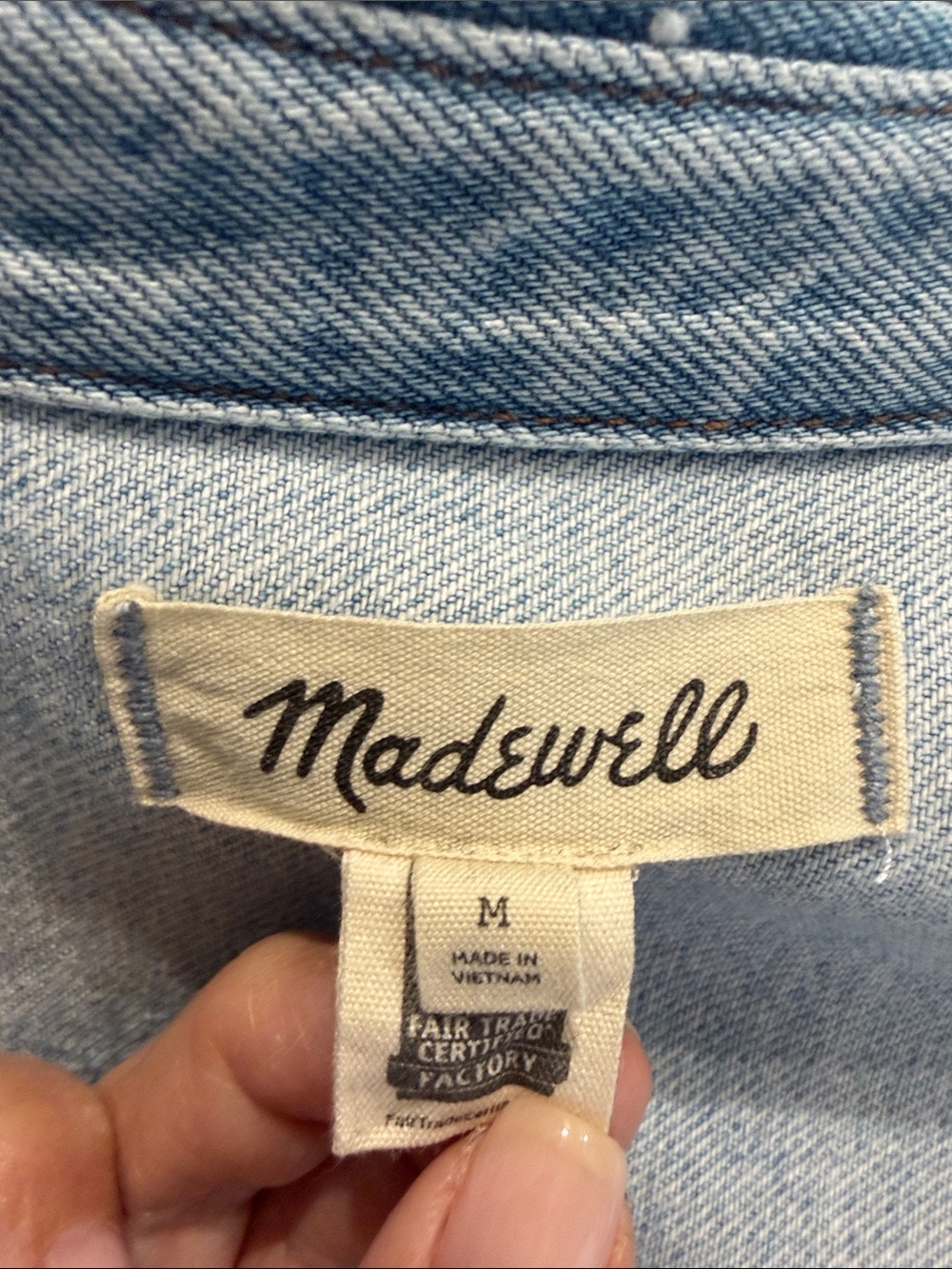 Madewell Light Blue Cropped Denim Jacket - Picture 5 of 10